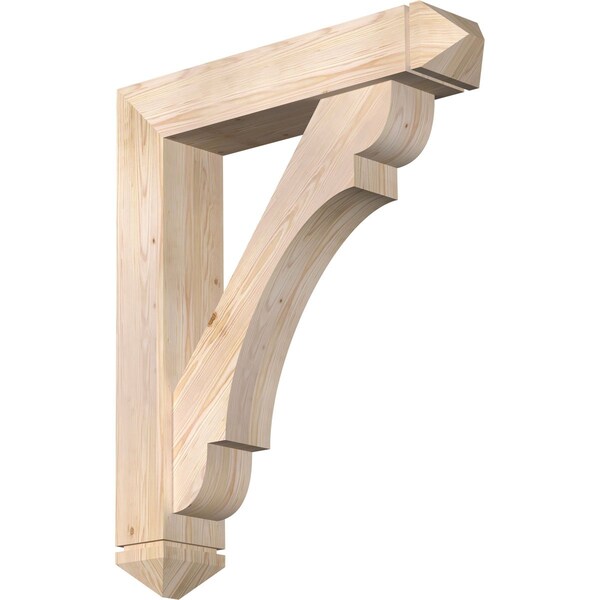 Ekena Millwork Olympic Arts and Crafts Smooth Bracket w/ Offset Brace, Douglas Fir, 7 1/2"W x 36"D x 44"H BKT0806X36X44OLY03SDF - main